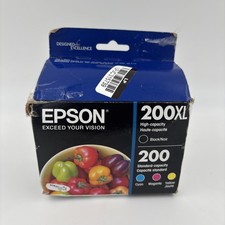 NEW SELAED Epson 200XL Black 200 CMY Ink Cartridges T200XL-BCS Expired 01/2024 picture