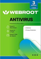 Webroot Antivirus Software 2025 | 3 Device | 1 Year PC/Mac with Keycard  picture