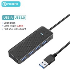 4-Port USB 3.0 Hub USB Hub USB Splitter w Super Speed 5Gbps 0.5ft/15cm Using ABS picture