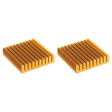 2 Pcs Heatsink 50x50x11mm Aluminum Heat Sink with Thermal Blue Sticker Gold picture