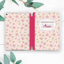 Composition book Pink Bow Custom Case For iPad 10.2 10.9 A16 Air 5 11 13 Pro 13 picture