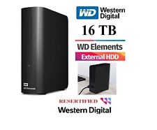 WD Elements 16TB External Hard Drive HDD USB 3.0 WDBWLG0160HBK-NESN Recertified picture