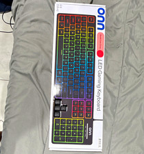 onn LED Illuminated Gaming Keyboard Wired English QWERTY Black picture
