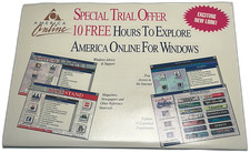 America Online 2 0 Windows Free 10 Hours Trial 3 5 Floppy Disk 1994 Sealed picture