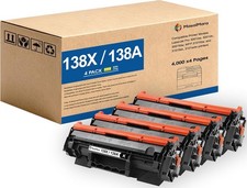 4 PACK Compatible w/ HP 138X W1380X Black Toner 3001 3101 High Yield Pro Quality picture