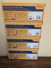 OKI Genuine Toner Cartridge C712 Color Printers Lot of 4 Black Magenta Cyan New picture
