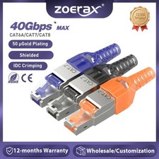 ZoeRax 10PCS RJ45 Cat8 Cat7 Cat6A Connectors Tool-Free Zinc Alloy picture