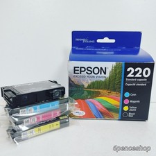 Sealed in OB-Epson 220 4PK Blk/C/M/Y Ink Cartridge T220120-BCS Exp. 05/2027 picture