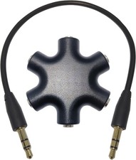 5-Jack Audio Headphone Splitter 5 Way for 3.5mm Devices Multi 1 pack, Black  picture