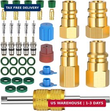 Tujoe 33 Pcs R12 to R134a R1234yf Ac Retrofit Fitting Adapter Kit A/c Conversion picture