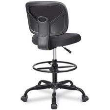 Drafting Chair Tall Armless Adjustable Height Mesh Back Rolling Black Primy Desk picture
