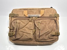CoolBELL Vintage Waxed Canvas Laptop Messenger Bag Backpack Fits 17.3 Inch picture
