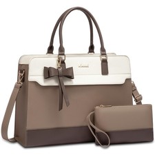Laptop Tote Bag for Women,Leather Work Bag, Waterproof Business...  picture