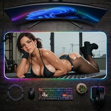 Quiet RGB LED Desk Mat – MGS V Sniper Girl, Huge HD Print, Gaming Mouse Pad picture