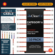 10-Pack Slim Cat6 Ethernet Cable 2ft Red 28AWG Network Patch Cord, High-Speed LA picture