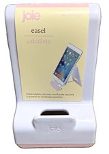 Joie Easel Tablet Phone Book Stand White Pink Non-Skid Base Cable Cutout picture