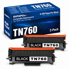 2x TN760 Toner Cartridge for Brother MFC-L2710DW L2390DW MFC-L2717DW DCP-L2550DW picture