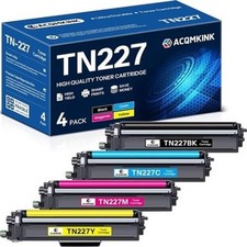 TN227 TN-227BK/C/M/Y High Yield Toner Cartridges for Brother TN227 TN-227 4 Pack picture