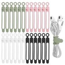 Nearockle 24Pcs Silicone Cable Straps Cord Organizer 4.2 Inch, Multicolor B picture