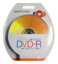 Memorex Cool Colors 16X DVD-R 4.7GB - Purple, Black, Red, Orange & Blue Lot picture