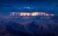 Landscape storm nature lightning grand canyon usa ark Custom Gaming Mat Desk picture
