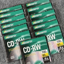 Lot of x13 Memorex CD-RW Rewritable Discs 700MB 80Min 4x *New/Sealed* picture