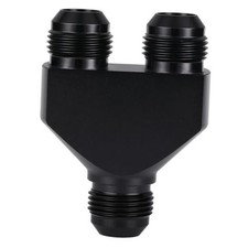 12AN Male to Parallel Dual 12AN Male Y Block Fuel Fitting 12AN to 2 x 12AN picture