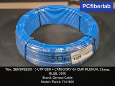 GENSPEED® 10 UTP GEN 4 CATEGORY 6A CMP, PLENUM, 23awg, BLUE, 330ft picture