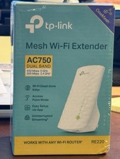 TP-Link RE220 Mesh WiFi Extender AC750 Dual Band Range Booster w/ Ethernet Port picture