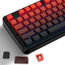 Red PBT Keycaps SidePrinted Keycaps Set Red Black Gradient Design Cherry picture