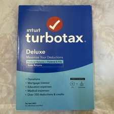 Sealed 2021 TurboTax Deluxe State + Federal Physical Disc WIN MAC Tax Software picture
