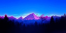 Landscape  mountains forest minimalism vaporwave blue Custom Gaming Mat Desk picture