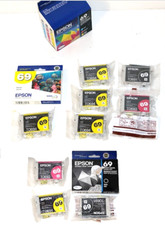 14 Genuine Sealed TO69 Epson Cartridges 1 Cyan 3 Black 3 Magenta & 7 Yellow picture