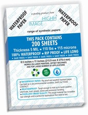 HIGHH IMAGE 8.5x11 Waterproof Synthetic Paper 200 Sheets picture