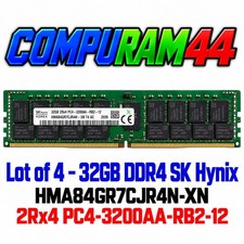 Lot 4x SK Hynix 32GB DDR4 HMA84GR7CJR4N-XN 2Rx4 PC4-3200AA ECC Server RAM RDIMM picture