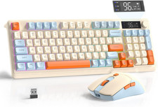 T96 Smart Display Wireless Gaming Keyboard and Mouse Comb, 94Key LED Lighting Re picture