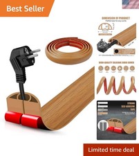 10FT Self-Adhesive Brown Wood Cord Cover - Elegant Cable Management Solution picture