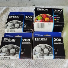 Epson 200 Ink Cartridge Set Of 7 BK Cyan Magenta Yellow Genuine Sealed 2028 2026 picture