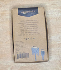 Amazon Basics HDMI to DVI Adapter Cable 10 Feet (3m) Bi-Directional Gold NIB picture