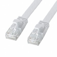 Sanwa Supply Category 6A Flat LAN Cable, White, 15m, KB-FL6AL-15W picture