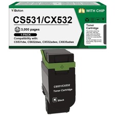 YiBoton High Yield CS531 CX532 Black Toner Cartridge Medium, YBT-CS531 BK picture