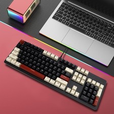 104Key Wired Mechanical Linear Switch Gaming Keyboard W/ Blue Switch RGB Light picture