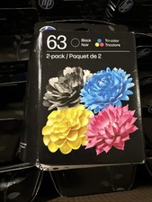 HP 63 Black and Tri-Color Ink Cartridge 2 Pack (L0R46AN#140) picture