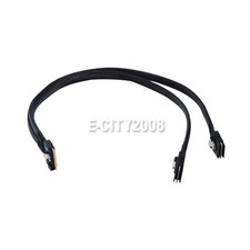 SFF-8654 8i Slim SAS to 2 Ports SFF-8087 Mini SAS Cable 50CM picture