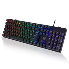Risophy Mechanical Gaming Keyboard, Rgb 104 Keys Ultra-slim Led Backli picture