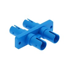 10 Pack of ST SM DX with flange Adapter, Blue Color, Plastic picture