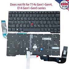 New US Backlit Keyboard for Lenovo Thinkpad T14s Gen 5 Gen 6 P1 Gen 7 Black picture