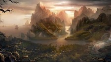 Landscape  art fantasy nature water rocks hills Custom Gaming Mat Desk picture