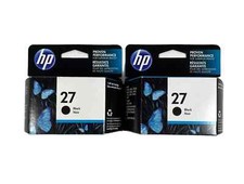 2 Pack HP 27 C8727AN Black Ink Cartridge Genuine New picture