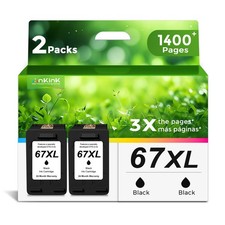 Ankink Black Ink Cartridge for HP 67 XL (2-Pack) 67XXL picture